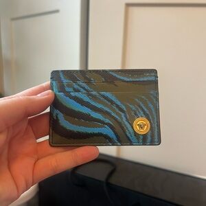 Versace Black and Blue Card Holder